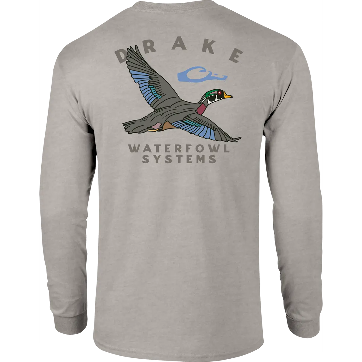 Retro Wood Duck Long Sleeve T-Shirt 1