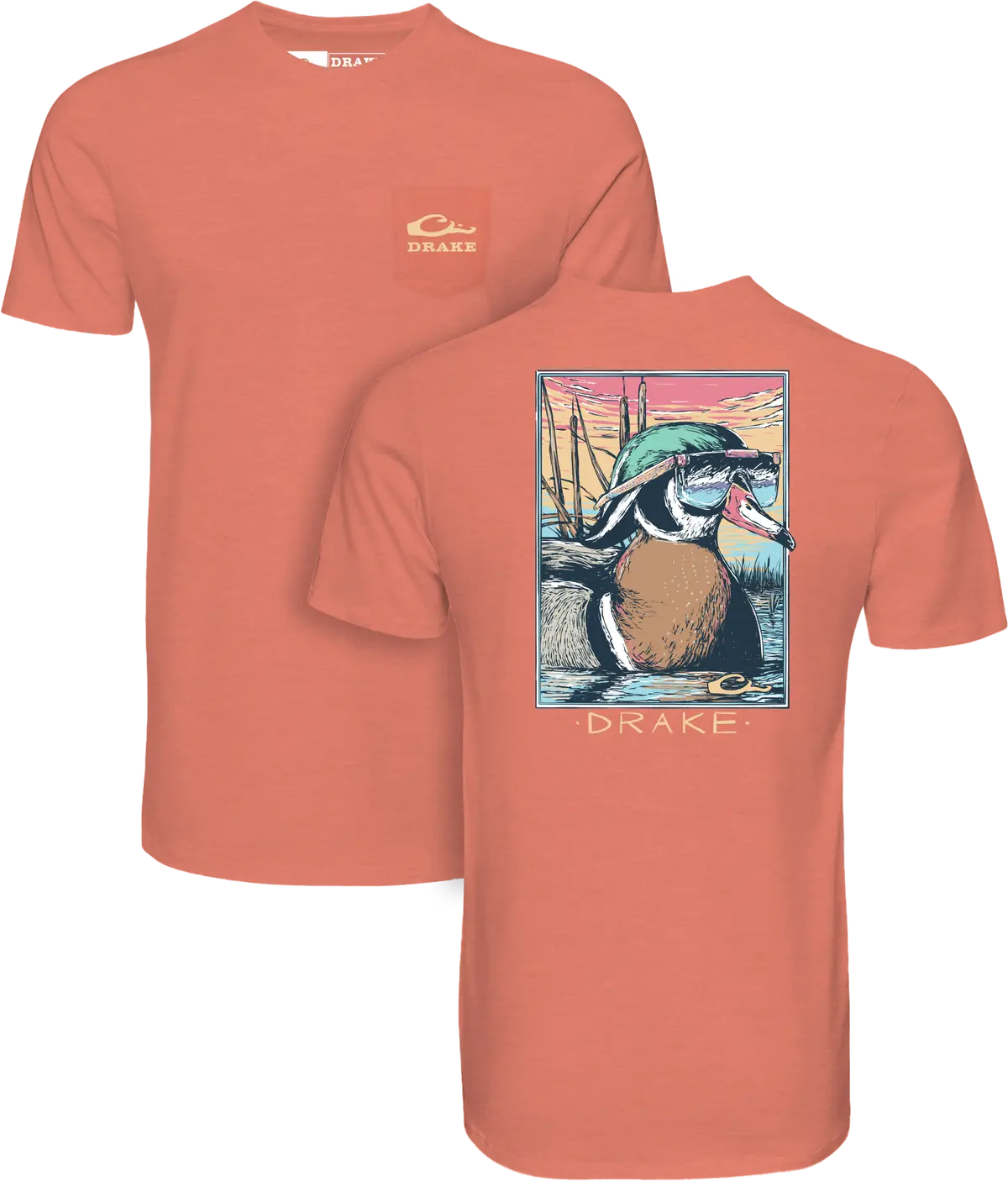 Pop Art Wood Duck Sunglasses T-Shirt 1