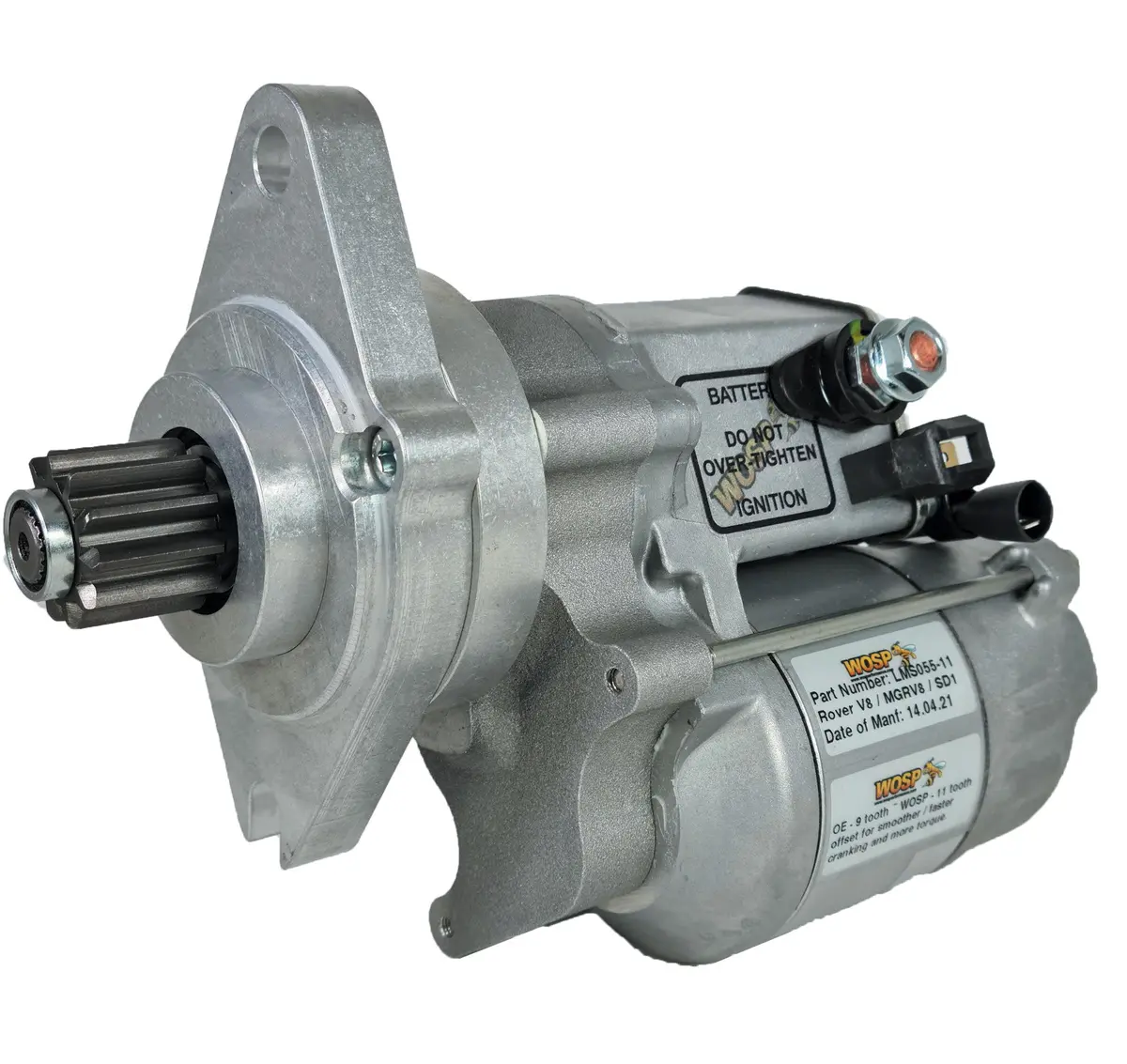 Wosp Lms055-11-24V Starter Motor 24V 1.4Kw Fits Rover V8 24 Volt High Torque Starter Motor 1