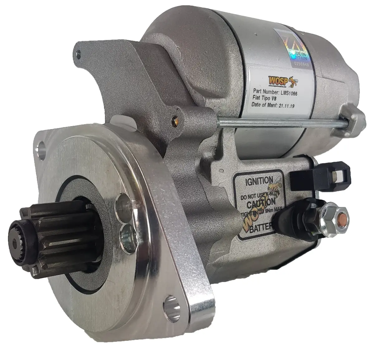 Wosp Lms1066 Starter Motor 12V 1.4Kw Fits Fiat Tipo V8 / Otto Vu 2L V8 High Torque Starter Motor 1