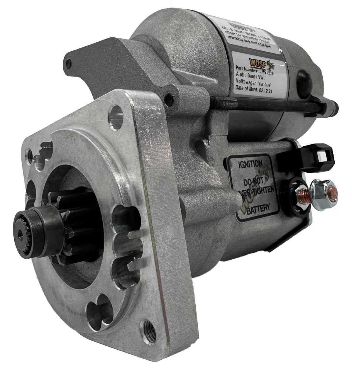 Wosp Lms1236 Starter Motor 12V 1.2Kw Fits Audi / Seat / Vw / Volkswagen 'Various' 1.0 / 1.1 / 1.3 / 1.6 / 1.8 High Torque Starter Motor 1