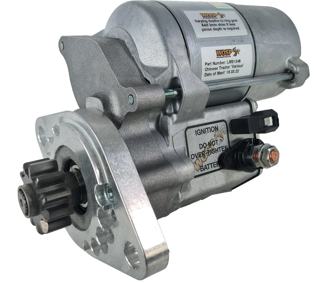 Wosp Lms1348 Starter Motor 12V 2Kw Fits Siromer / Jinma / Zoomlion Chinese Tractor 'Various' High Torque Starter Motor 1