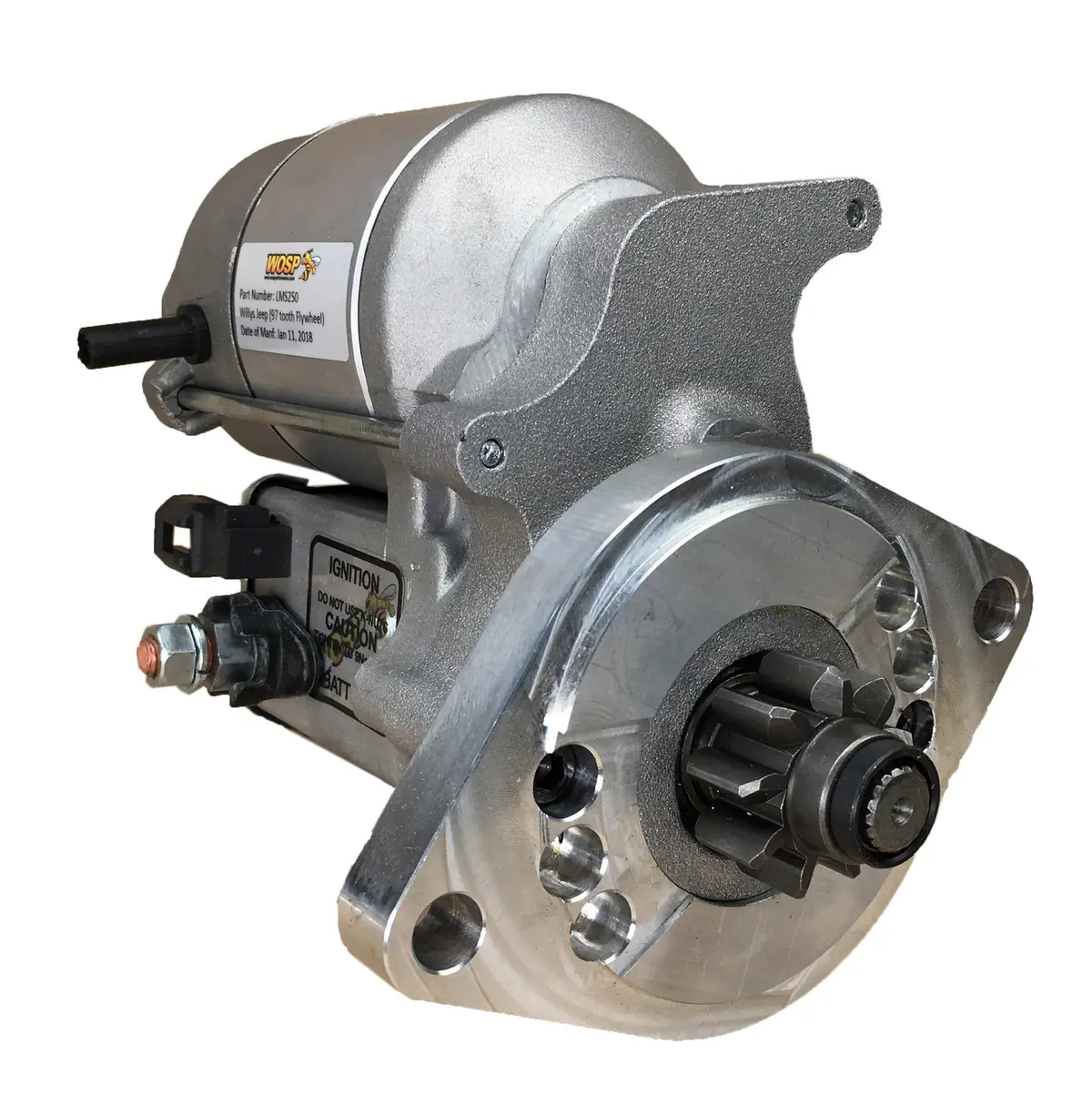Wosp Lms250-9-24V Starter Motor 24V 1.4Kw Fits Willys Jeep (97 Tooth) 9 Tooth High Torque Starter Motor (24 Volt) 1