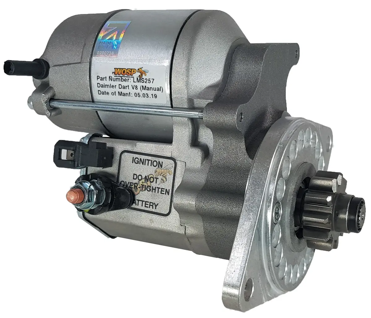 Wosp Lms257-11 Starter Motor 12V 1.4Kw Fits Daimler V8 (Manual / 11 Tooth) High Torque Starter Motor 1