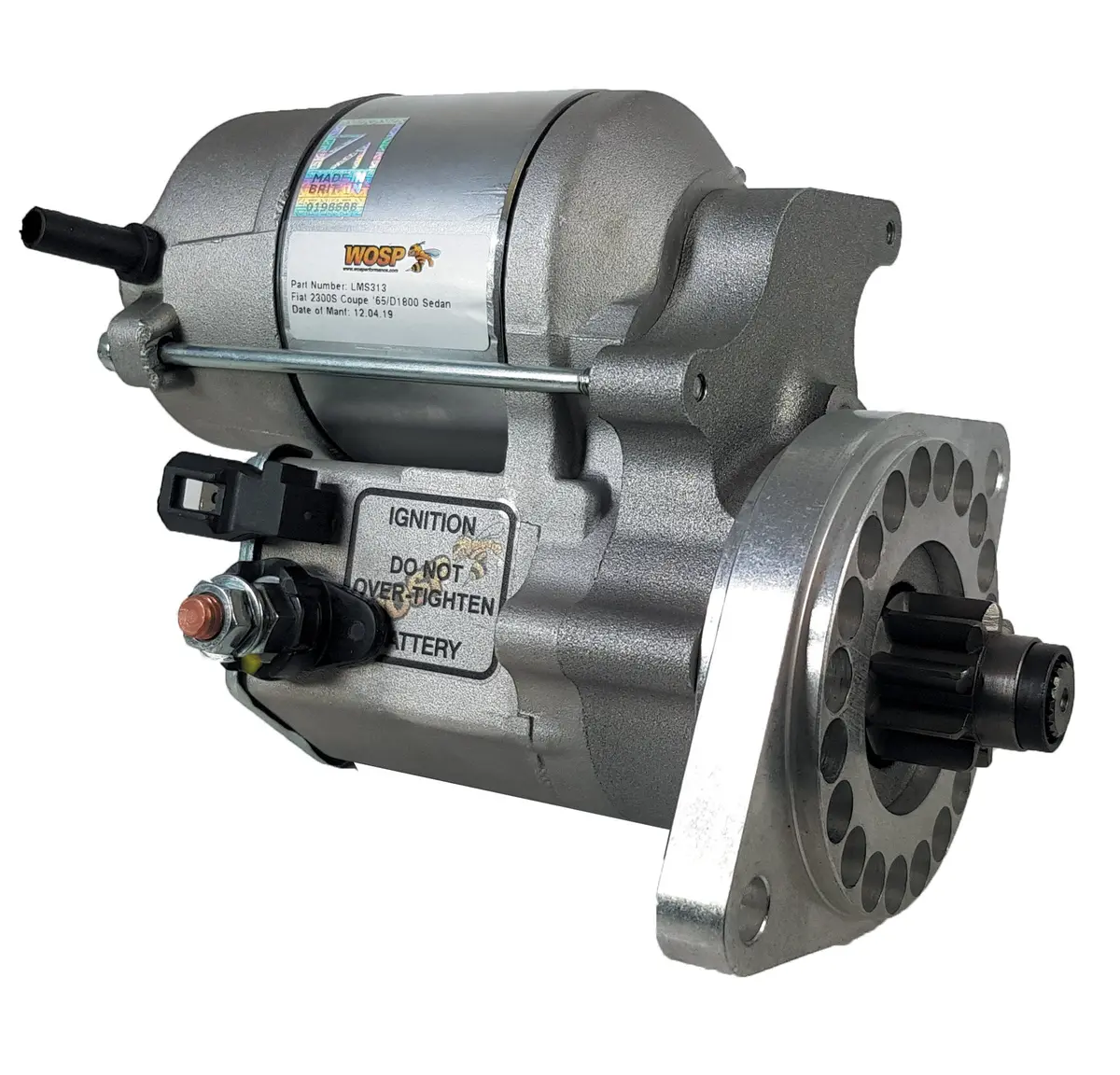 Wosp Lms313 Starter Motor 12V 1.4Kw Fits Fiat 2300S Coupe '65 / D1800 Sedan High Torque Starter Motor 1