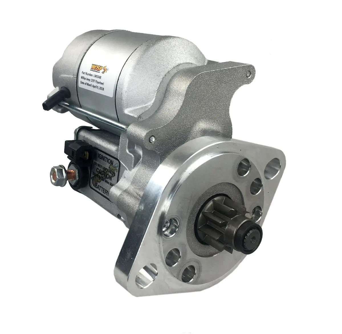 Wosp Lms348 Starter Motor 12V 1.4Kw Fits Willys Jeep (129 Tooth) High Torque Starter Motor 1