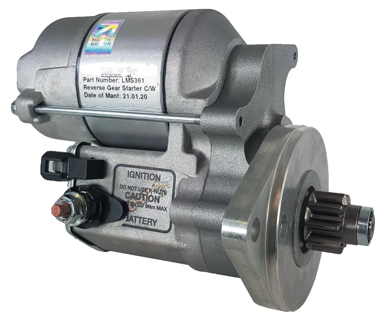 Wosp Lms361 Starter Motor 12V 1.4Kw Fits Bike Engined Car / Reverse Gear Starter (Clock-Wise) 1