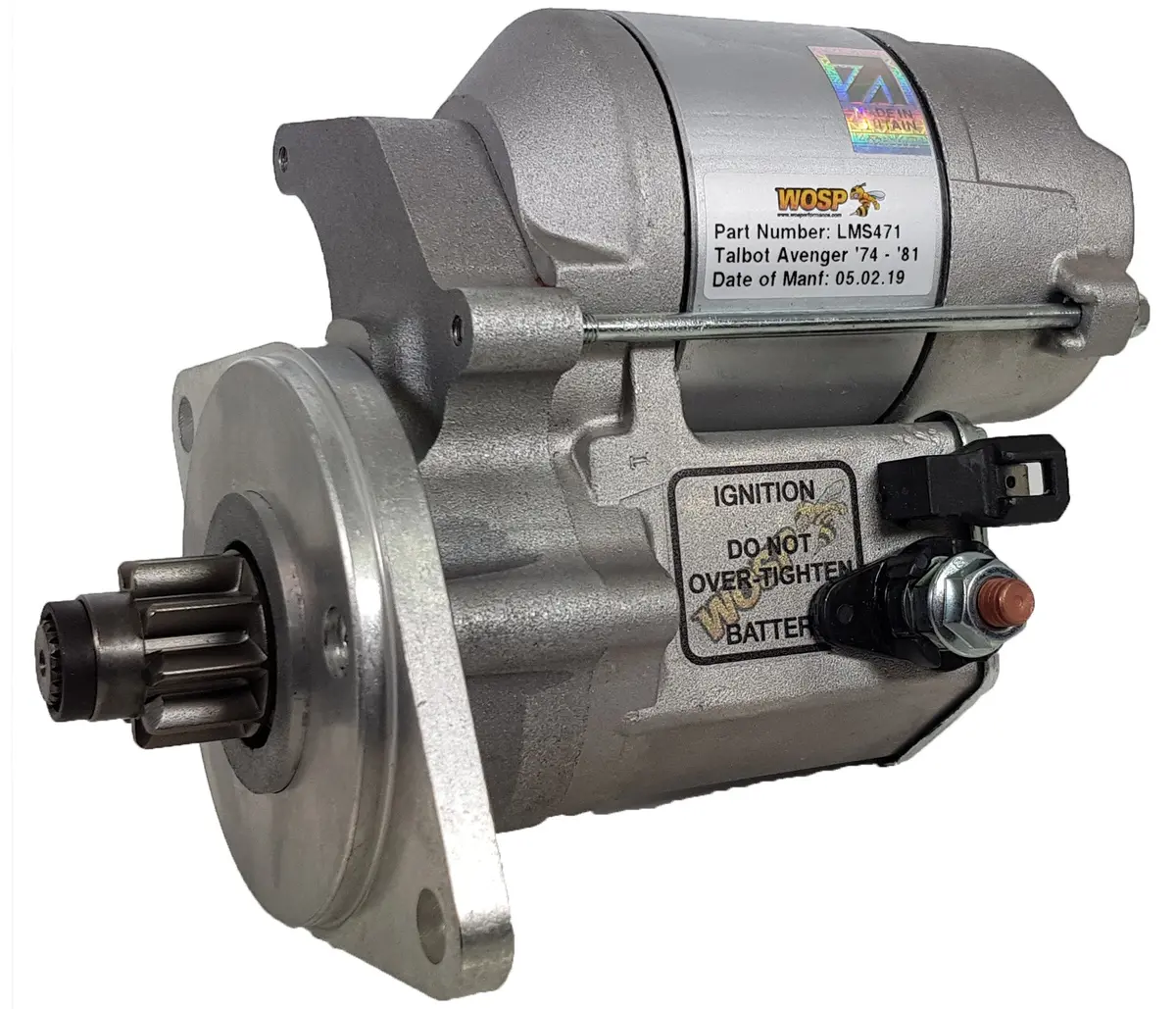 Wosp Lms471 Starter Motor 12V 1.4Kw Fits Morris / Sunbeam / Talbot 'Various' High Torque Starter Motor 1