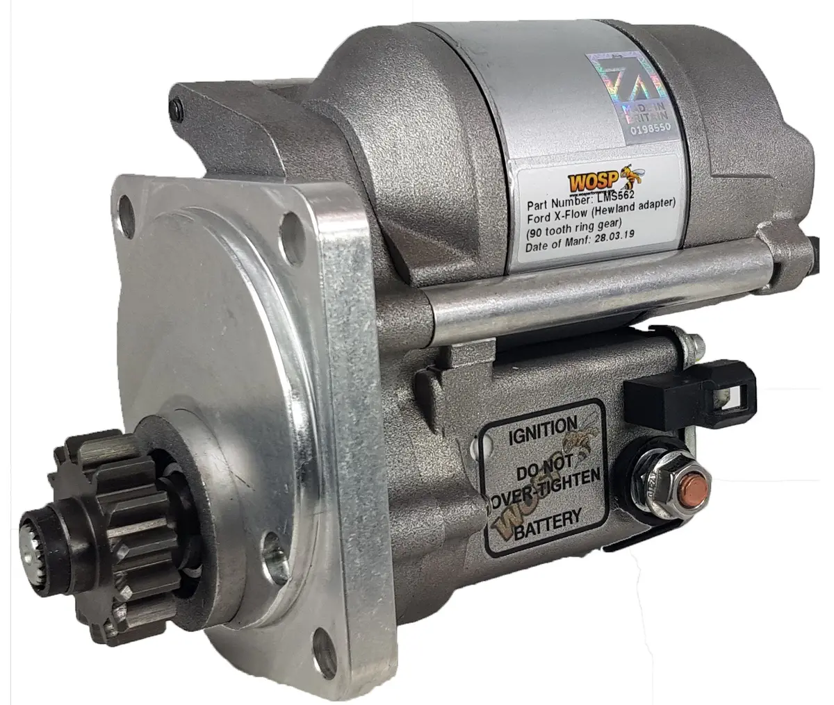 Wosp Lms562 Starter Motor 12V 1.4Kw Fits Ford X-Flow (90 Tooth Ring Gear) High Torque Starter Motor 1