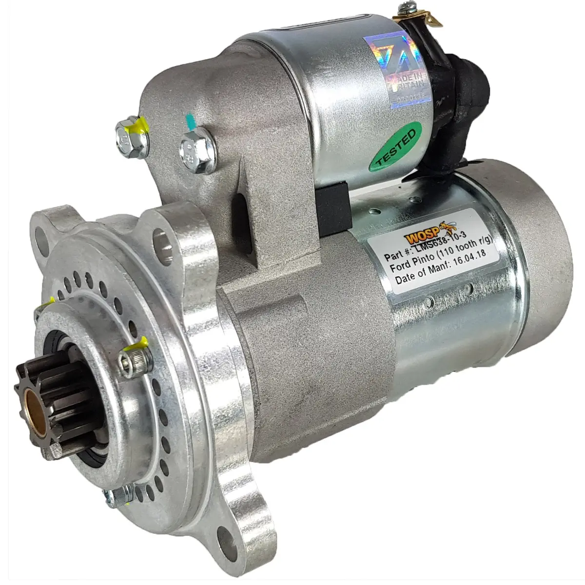 Wosp Lms638-10-3 Starter Motor 12V 1.4Kw Fits Ford Pinto Engine (110 Tooth Ring Gear) 10 Tooth / 3 Bolt Slimline Starter Motor 1