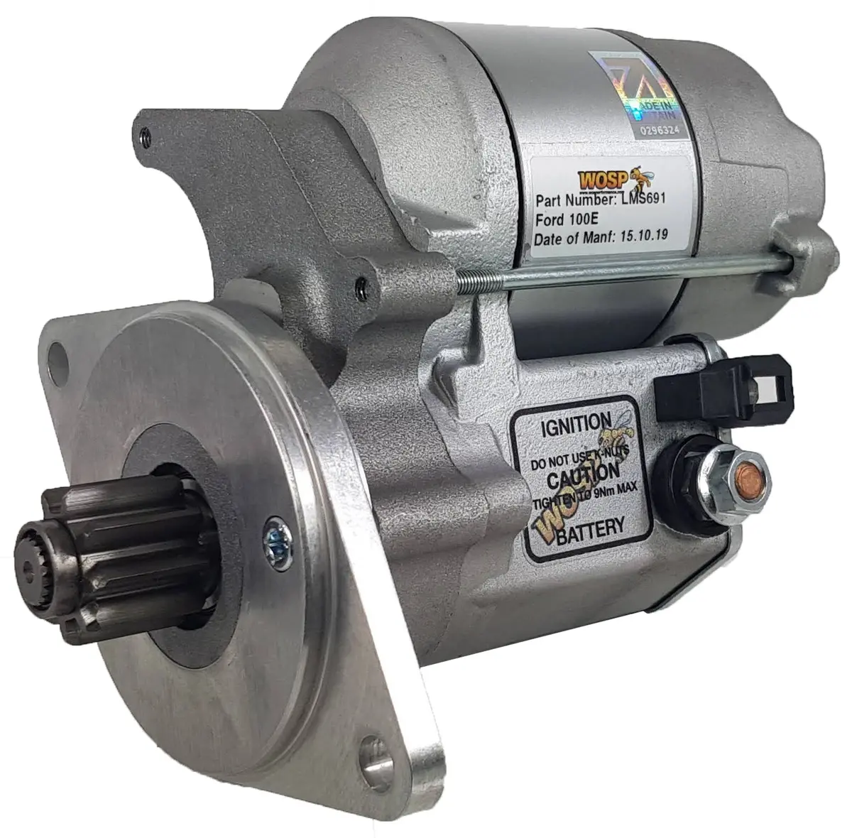Wosp Lms691 Starter Motor 12V 1.4Kw Fits Ford 100E / 103E Sidevalve High Torque Starter Motor 1