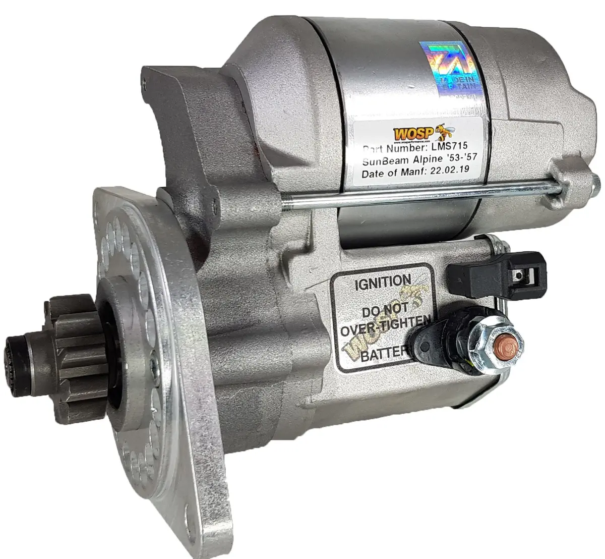 Wosp Lms715 Starter Motor 12V 1.4Kw Fits Sunbeam Alpine Mk1-3 High Torque Starter Motor 1