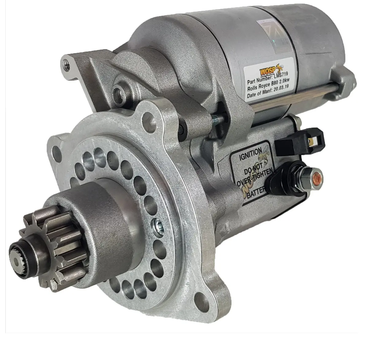 Wosp Lms719 Starter Motor 12V 2Kw Fits Rolls Royce B40 / 60 / 80 Military Engine Super-Duty Starter Motor 1