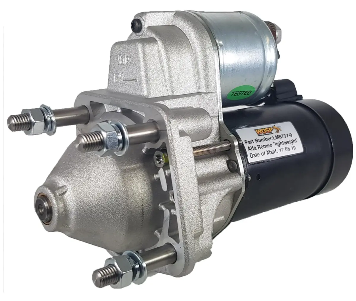 Wosp Lms737-9 Starter Motor 12V 1.2Kw Fits Alfa Romeo 105 Series / Twin Cam (9 Tooth) Lightweight Starter Motor 1