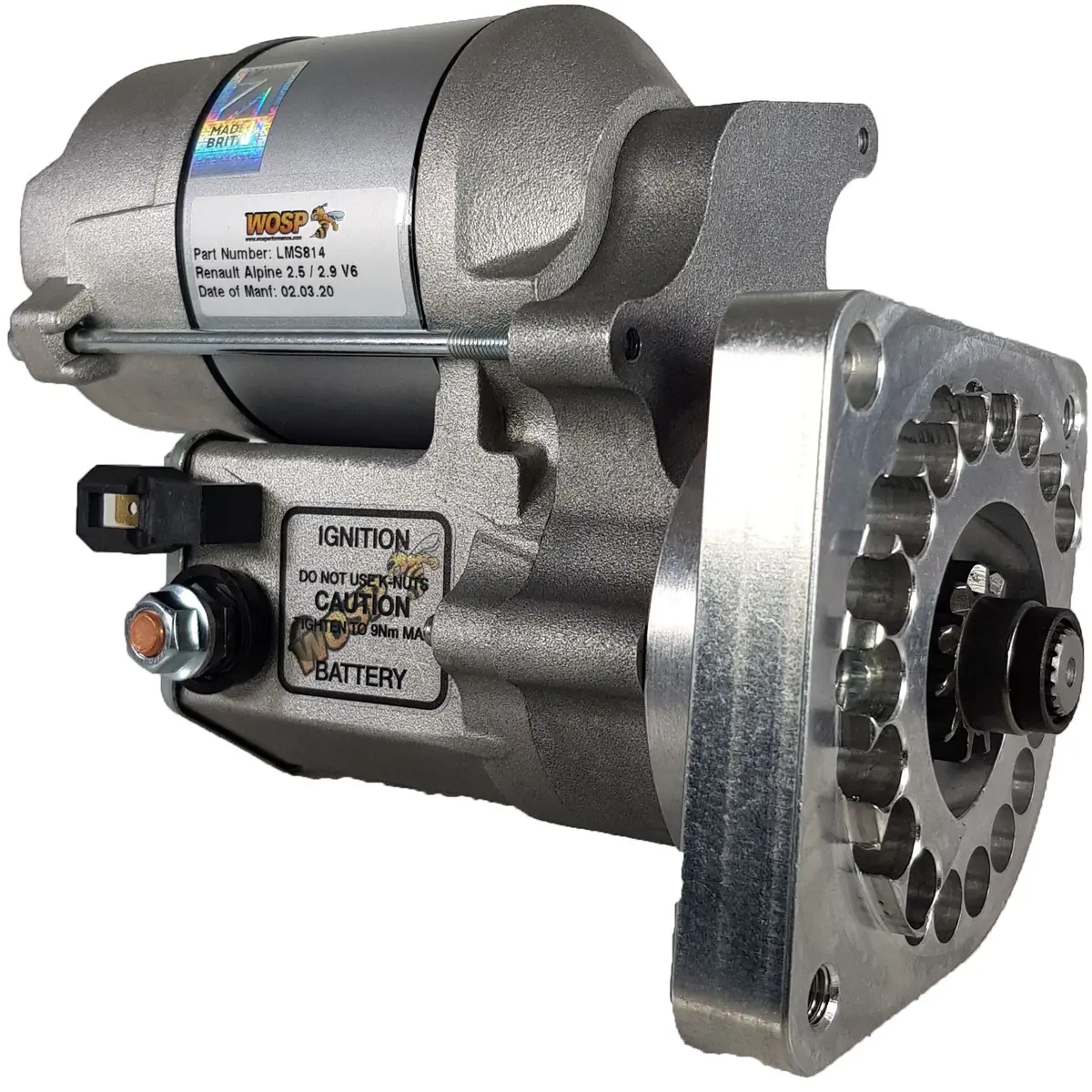 Wosp Lms814 Starter Motor 12V 1.4Kw Fits Dmc Delorean / Peugeot / Renault V6 High Torque Starter Motor 1