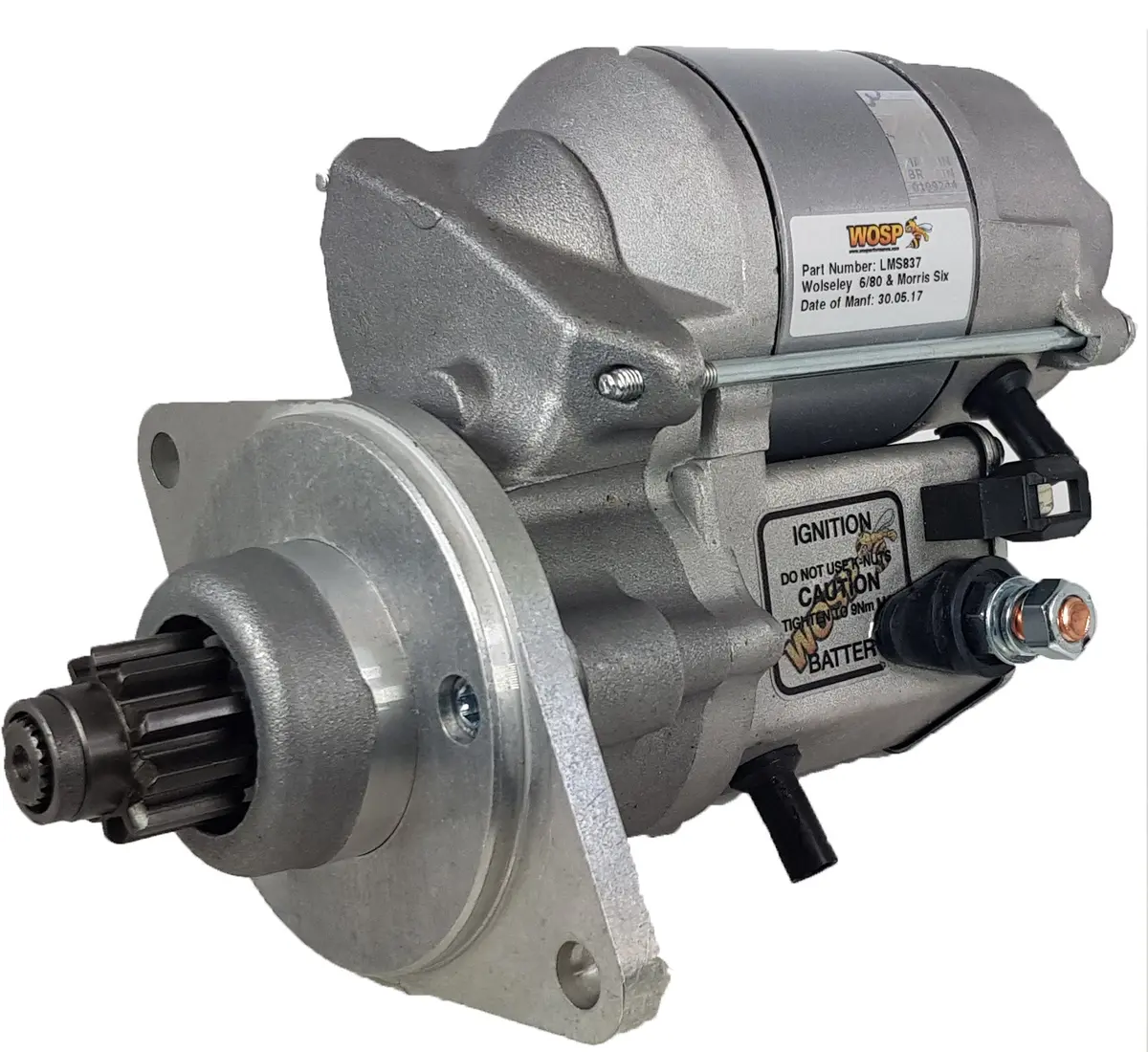 Wosp Lms837 Starter Motor 12V 1.4Kw Fits Morris Six / Wolsely 6/80 High Torque Starter Motor 1
