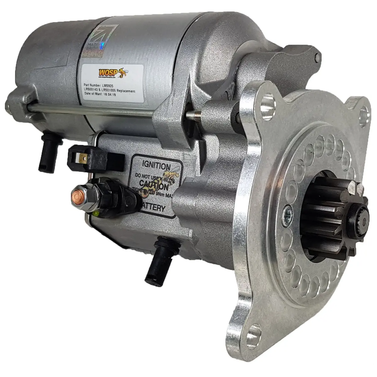 Wosp Lms925 Starter Motor 12V 2.3Kw Fits Ford Major / Super Major Tractor High Torque Starter Motor 1