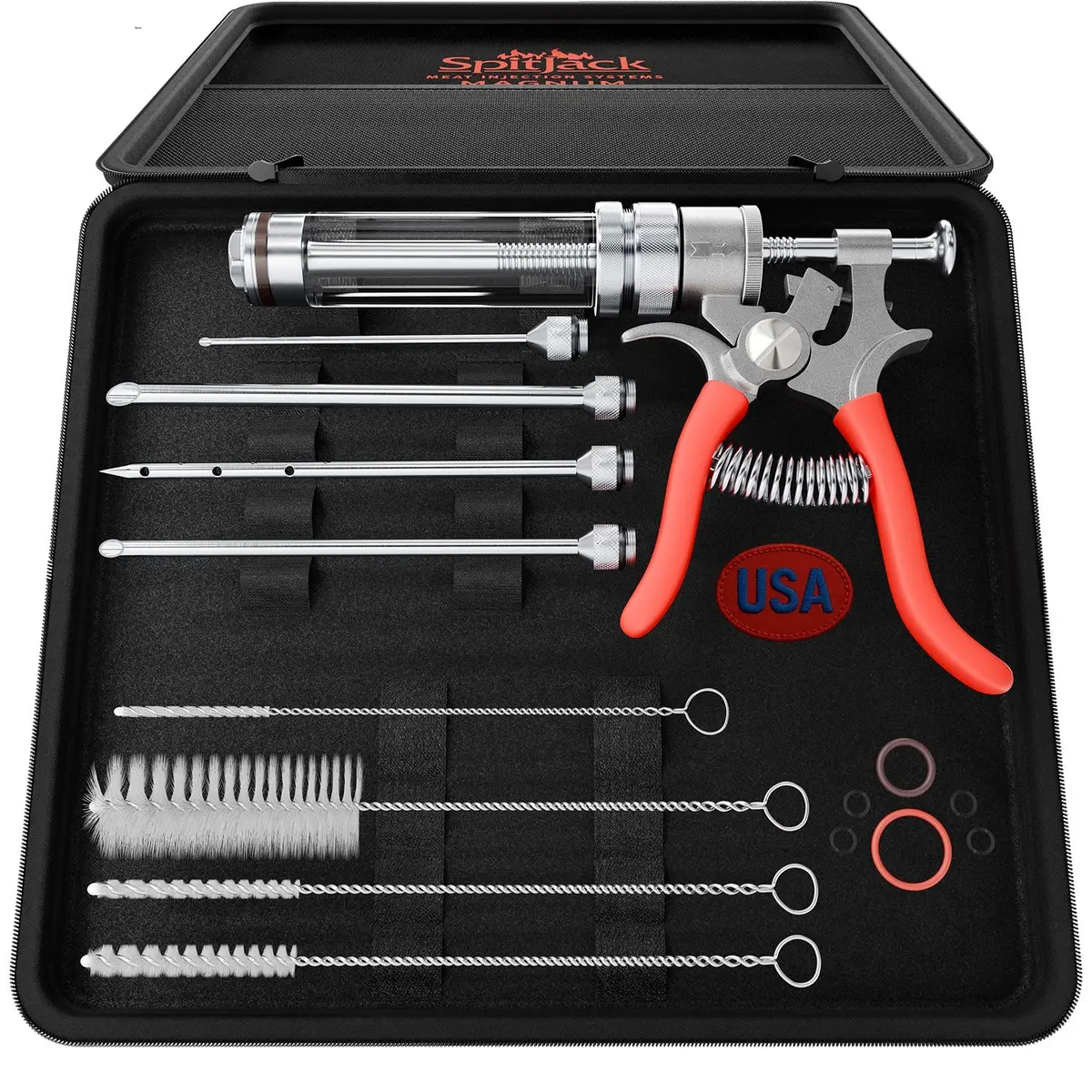 Spitjack Magnum Meat Injector Gun - Complete Kit (4 Needles) W/ Case 1