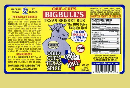 Obie Cue’S Big Bull’S Texas Brisket Rub 1