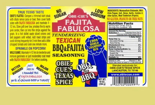 Obie Cue’S Fajita Fabulosa Rub 1