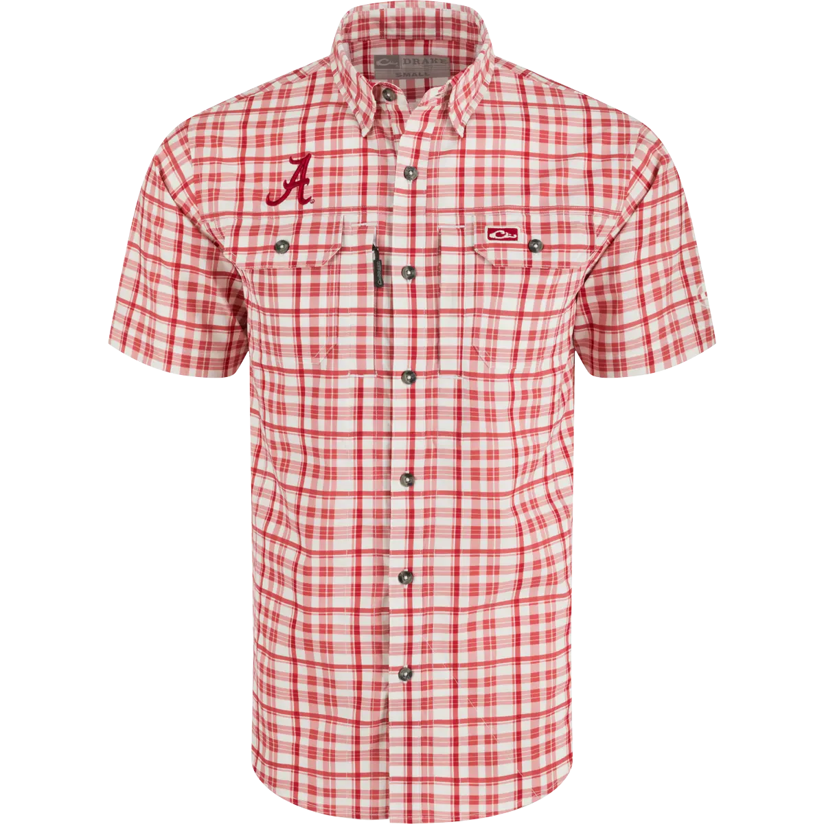 Alabama Hunter Creek Windowpane Plaid Short Sleeve Shirt 1