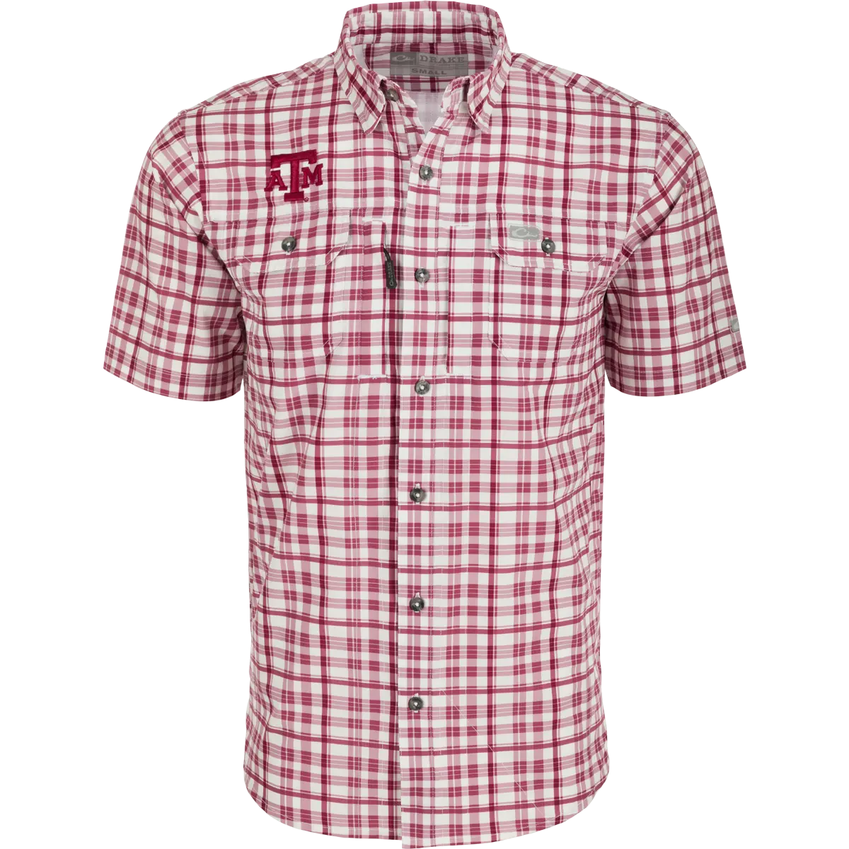 Texas A&M Hunter Creek Windowpane Plaid Short Sleeve Shirt 1