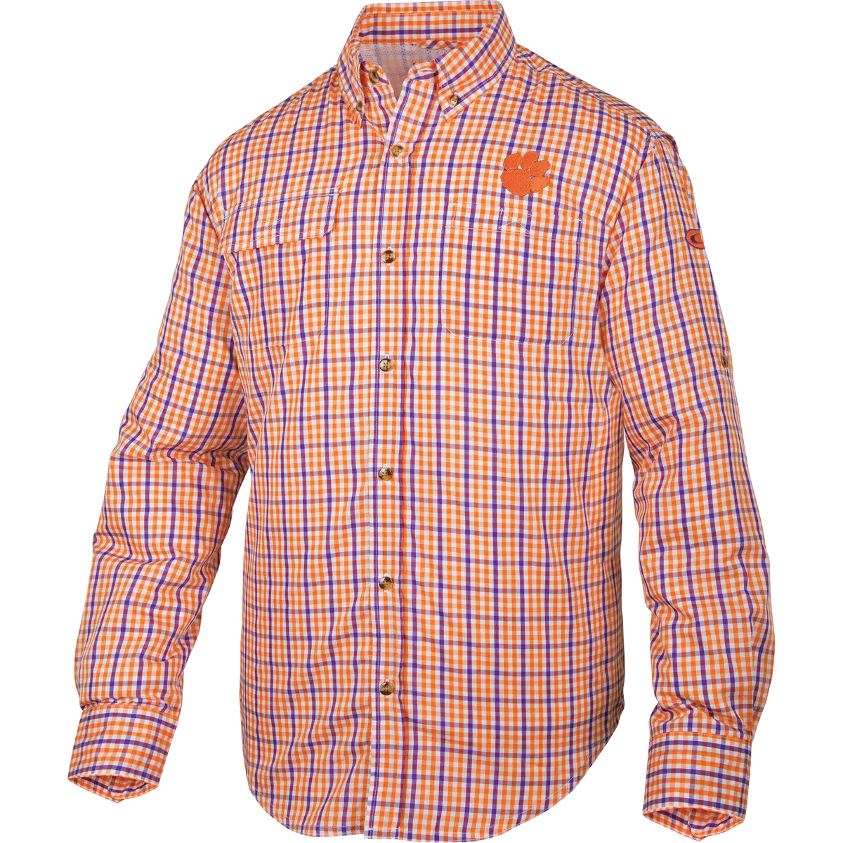 Clemson Gingham Plaid Wingshooter's Shirt L/S 1