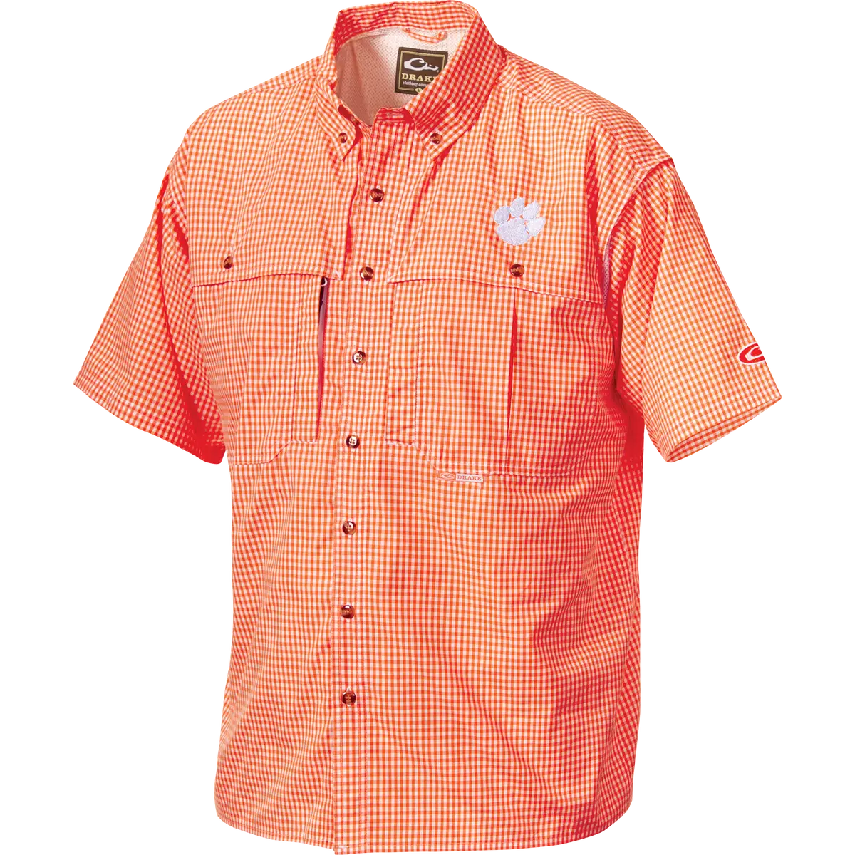 Clemson Plaid Wingshooter's Shirt Short Sleeve 1