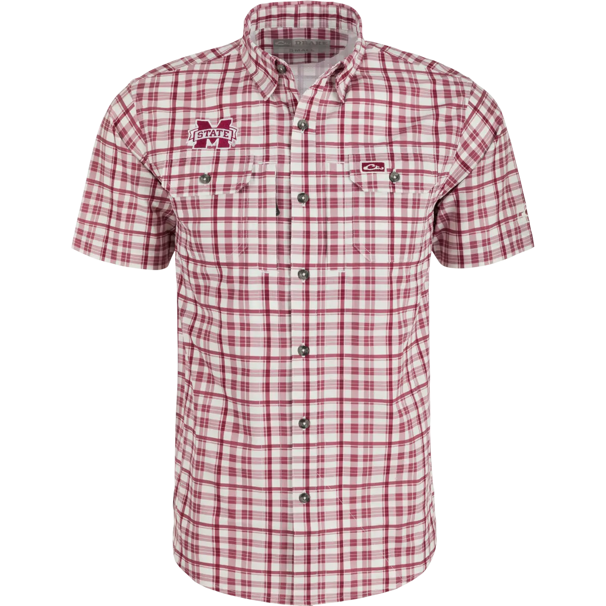 Mississippi State Hunter Creek Windowpane Plaid Short Sleeve Shirt 1