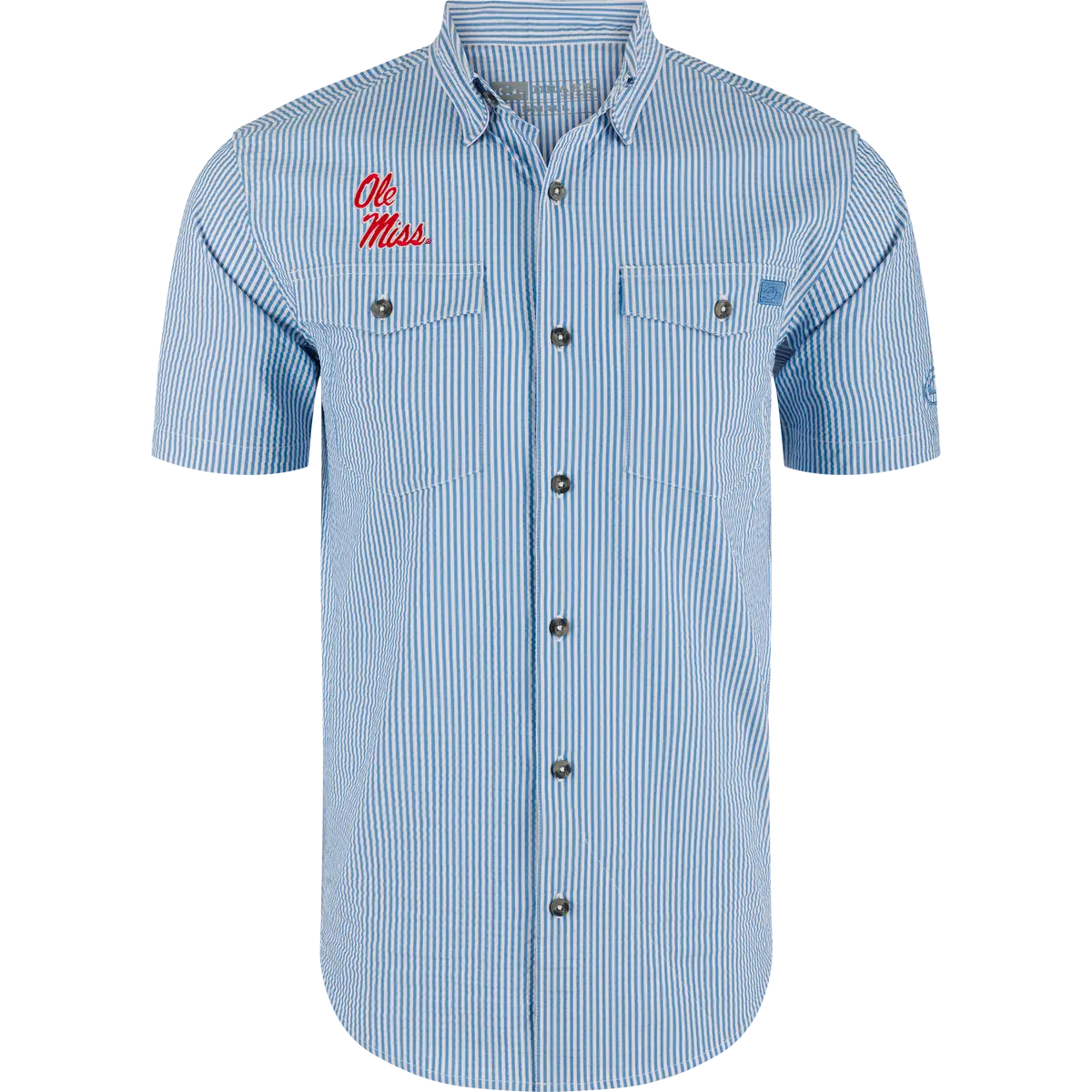 Ole Miss Frat Seersucker Short Sleeve Shirt 1