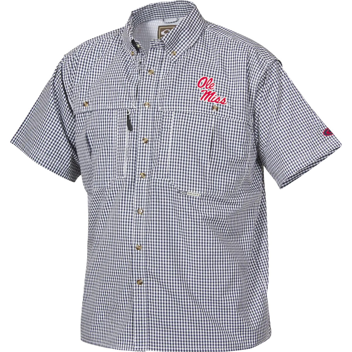 Ole Miss Plaid Wingshooter's Shirt Short Sleeve 1