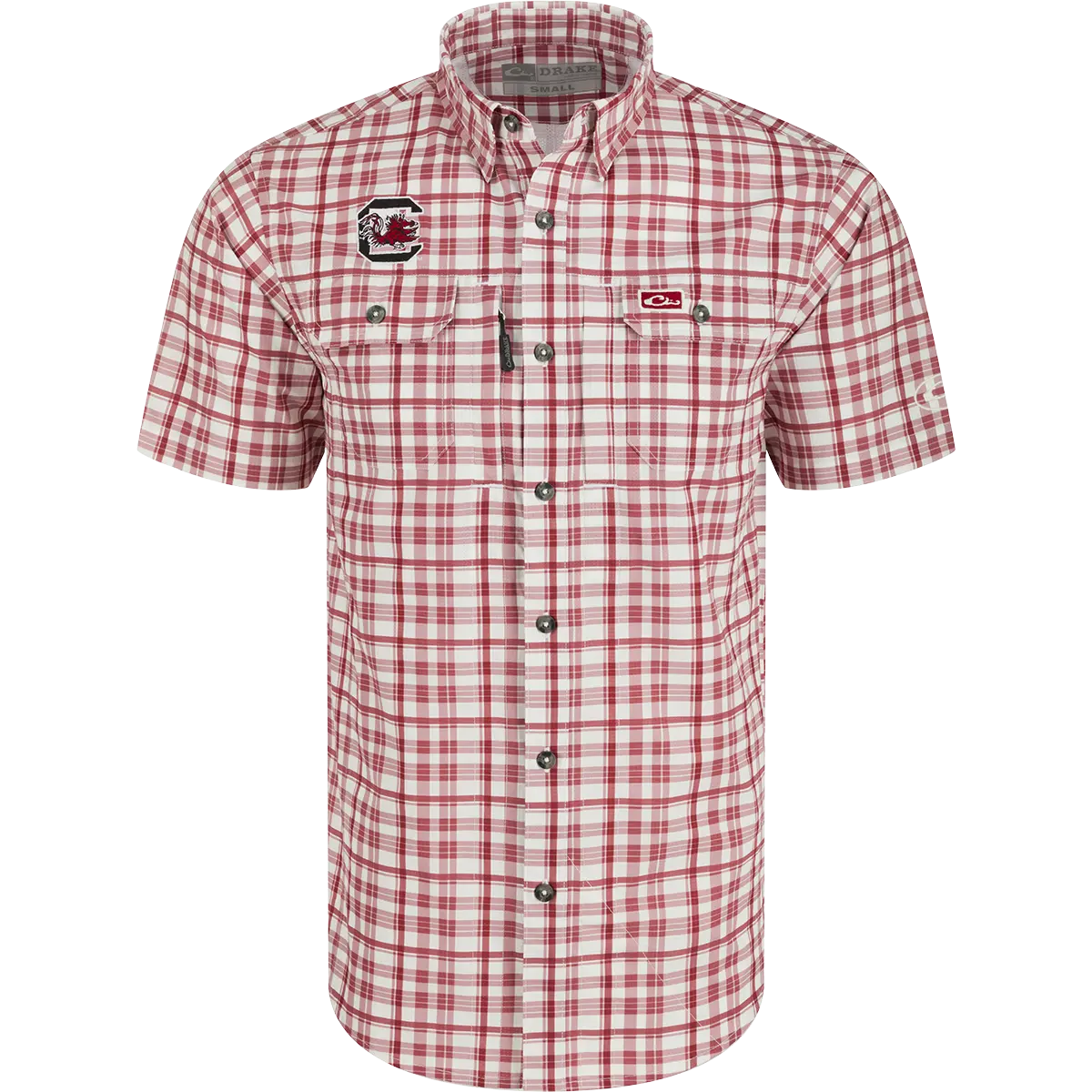South Carolina Hunter Creek Windowpane Plaid Short Sleeve Shirt 1