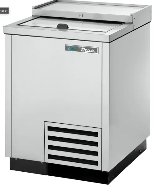 True Commercial Solid Slide Lid Stainless Steel Deep Well Horizontal Bottle Cooler With Hydrocarbon Refrigerant 1