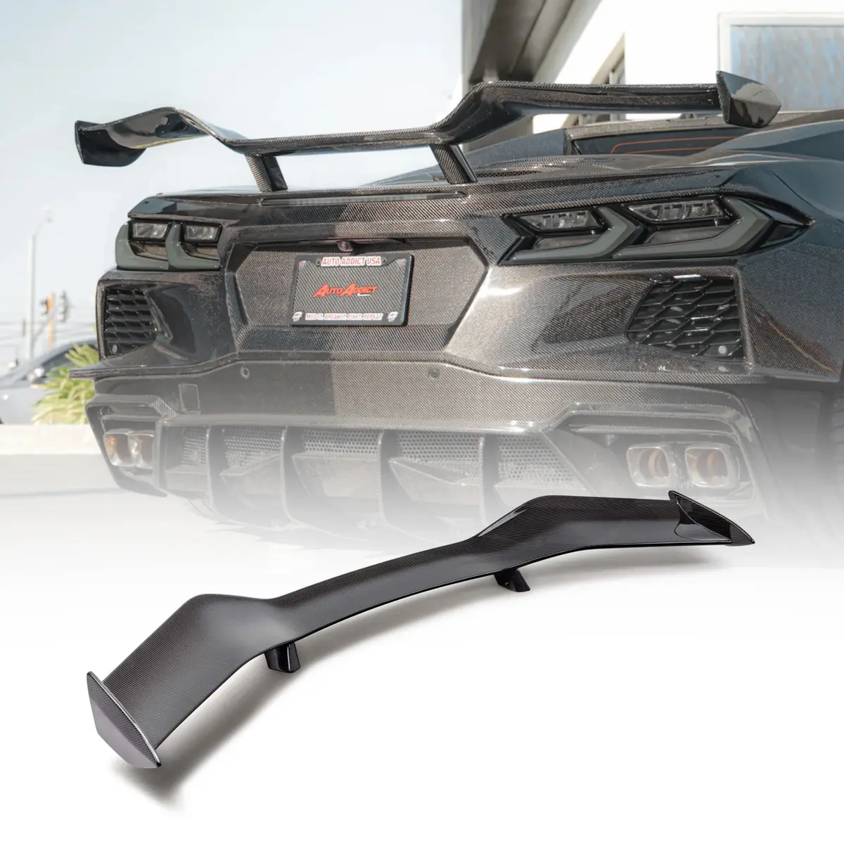 2020-2025 Corvette C8 Type-Z07 Style Carbon Fiber Rear Spoiler 1Pc For Stingray 1