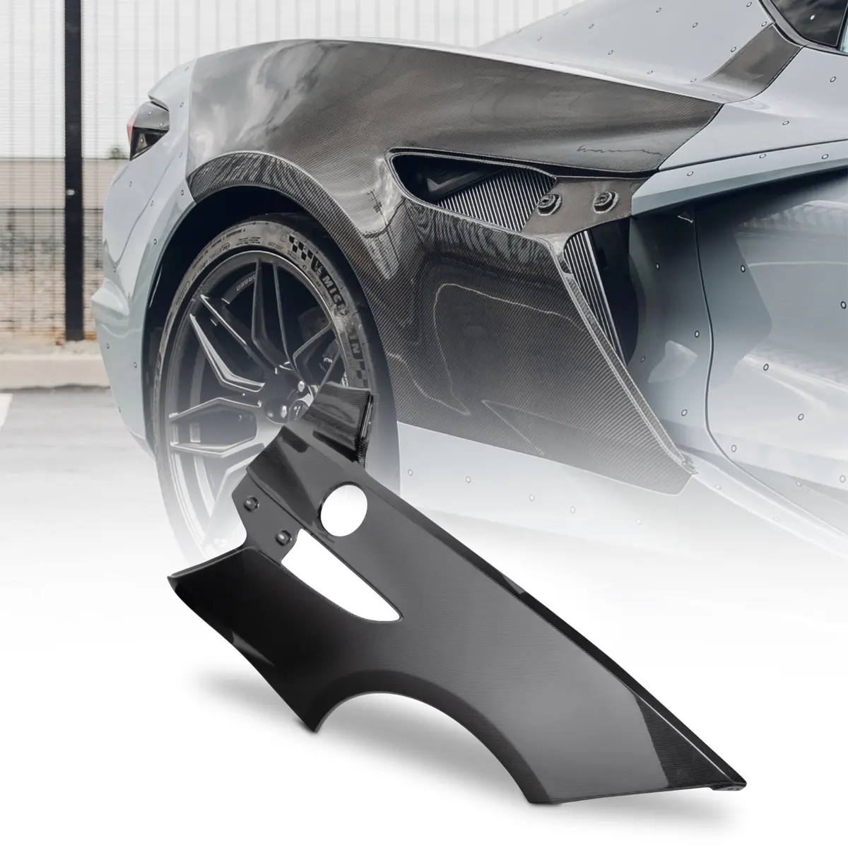 2023-2026 Corvette C8 Type-Zr1 Carbon Fiber Rear Fenders Shell For Z06/E-Ray (Pair) 1