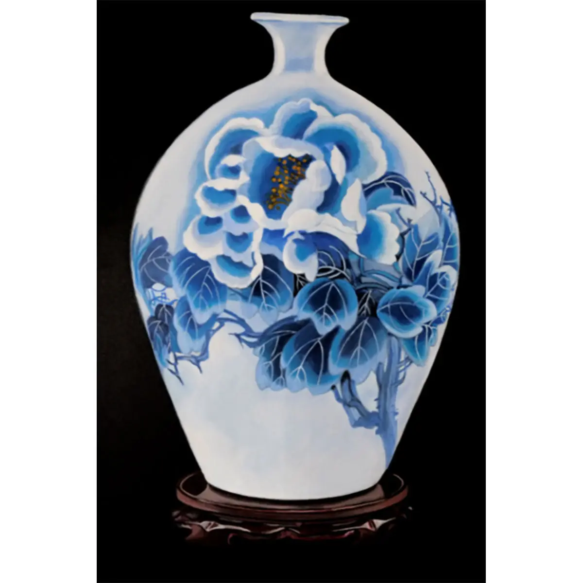Vaso Cinese - Oil Painting On Canvas, Oriental Theme 1