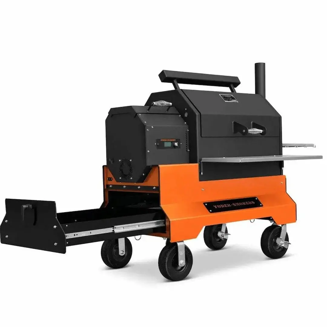 Yoder Smokers Ys640s Pellet Grill On Competition Cart With Storage Drawer 1