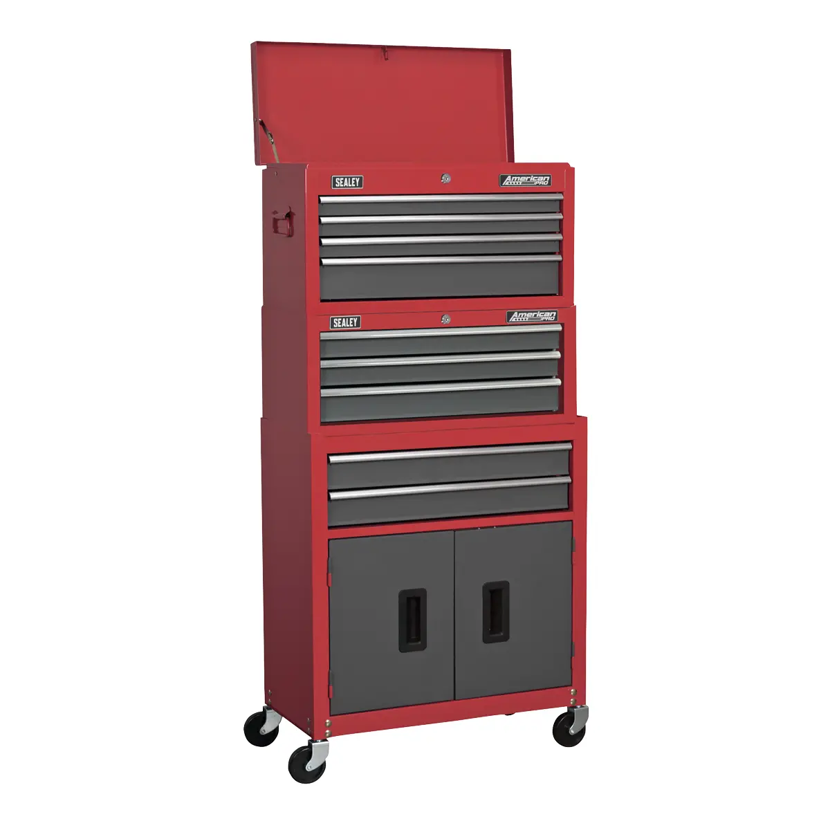 American Pro American Pro Topchest Mid-Box Tool Chest  Rollcab Stack 9 Drawer -… 1