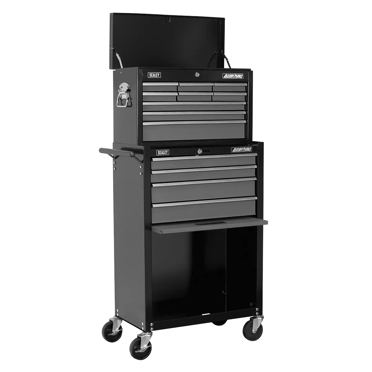 American Pro American Pro® Topchest & Rollcab Combination 13 Drawer - Black/Grey Ap2513b 1