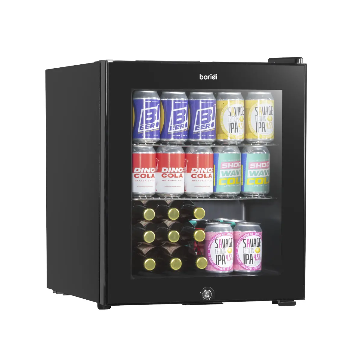 Baridi Mini Tabletop Beer & Drinks Fridge 50L Capacity - Black Dh12 1