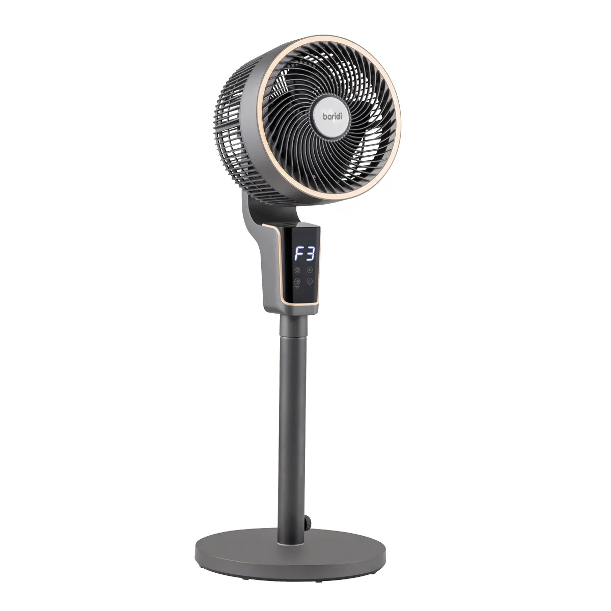 Baridi 12" Pedestal Fan With Remote Control & 12Hr Timer 230V - Grey Dh141 1