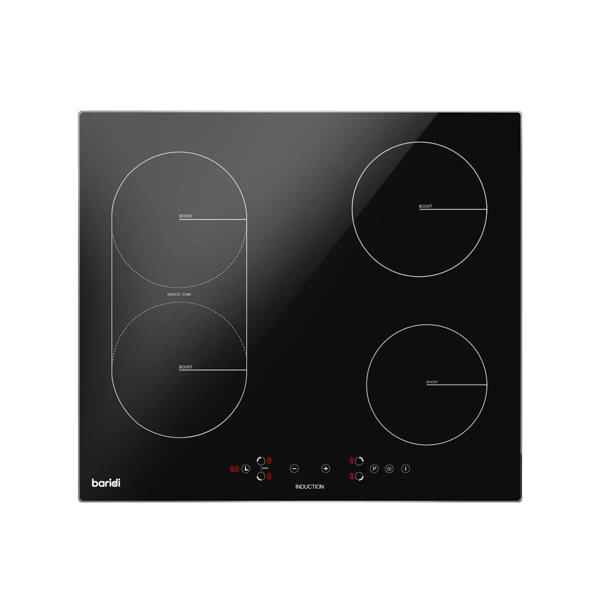 Baridi Integrated Induction Hob With 4 Cooking Zones & Bridge Zone 60Cm 2800W Output Dh178 1