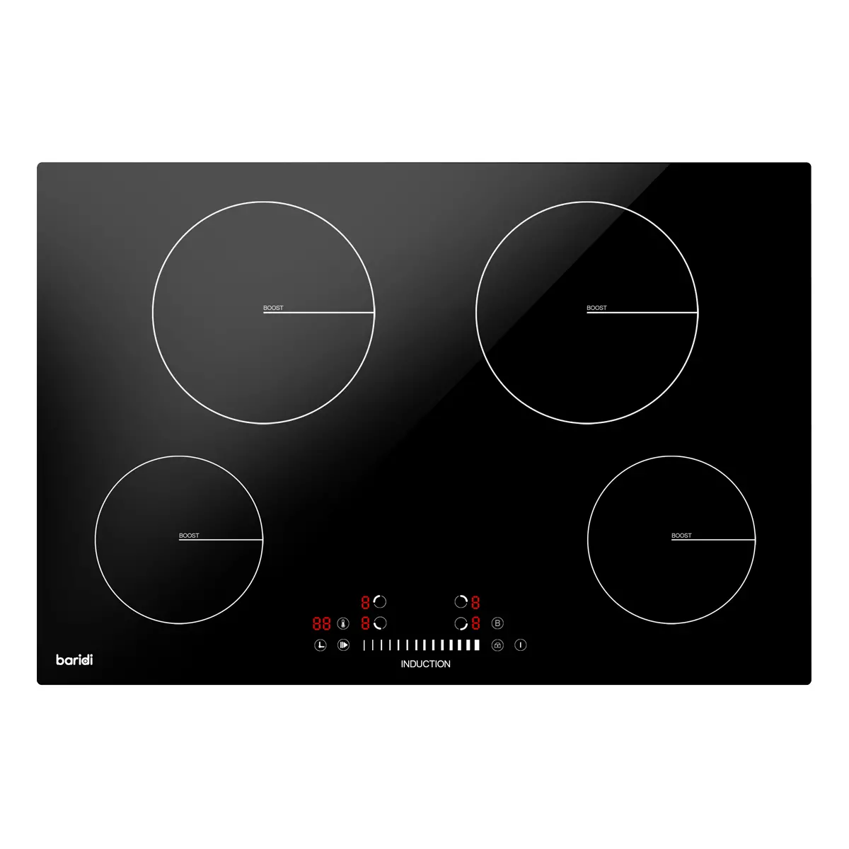 Baridi Integrated Induction Hob With 4 Cooking Zones 77Cm 7200W Output Dh179 1