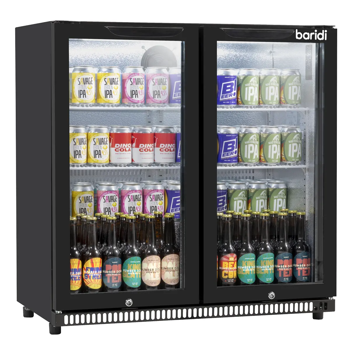 Baridi Hinged Double Door, Back Bar Drinks Fridge/Cooler, 190L Capacity Dh272 1