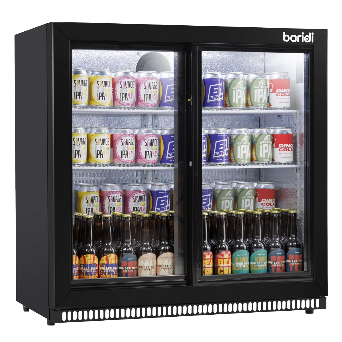 Baridi Back Bar Drinks Fridge/Cooler With Double Sliding Doors, 190L Capacity Dh273 1