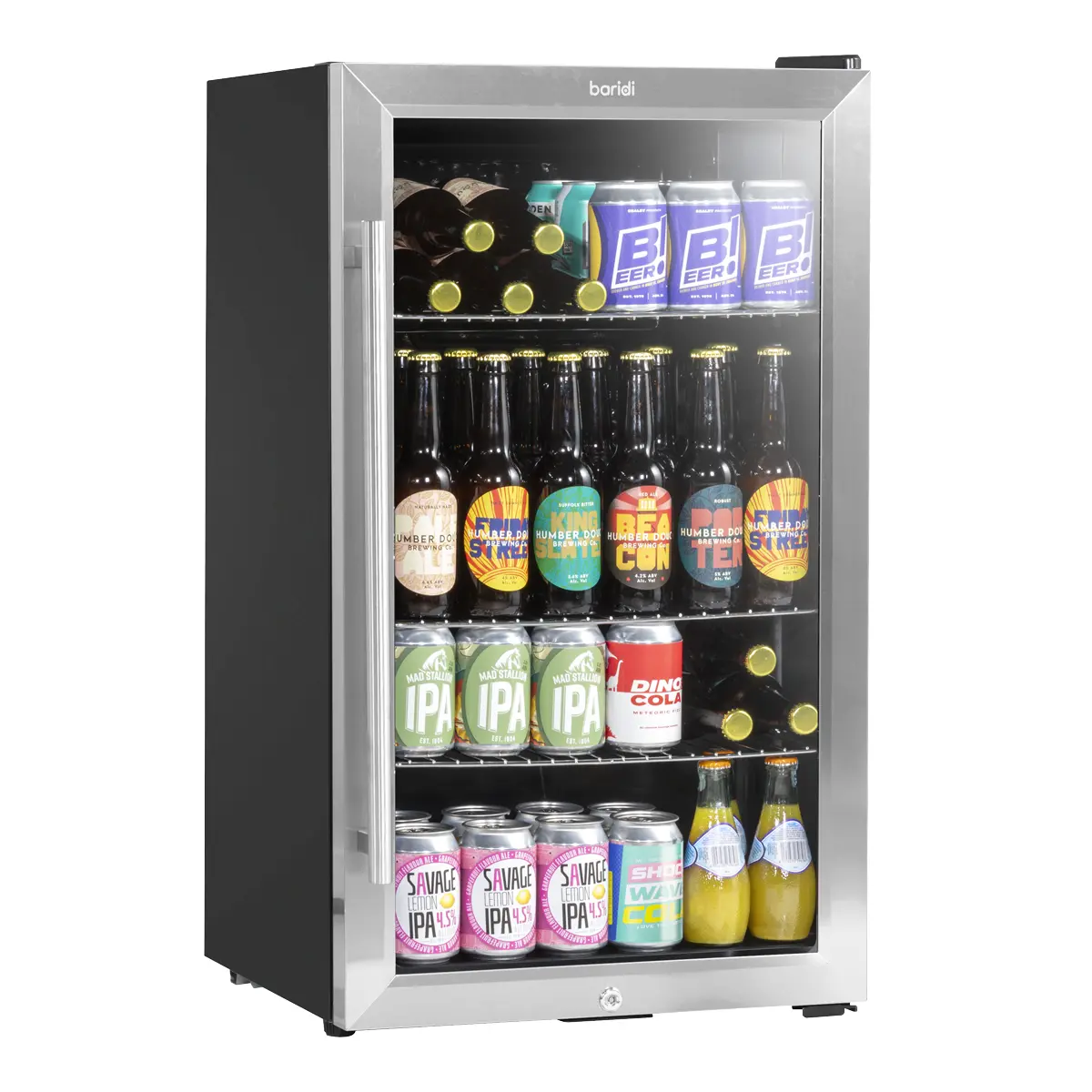 Baridi Wine, Beer & Drinks Fridge 85L Capacity - Stainless Steel Dh31 1