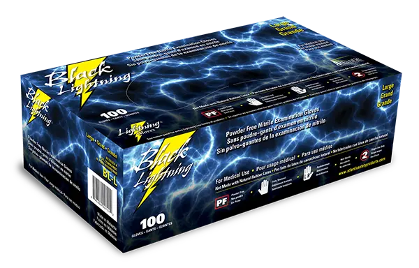 Black Lightning Nitrile Gloves 1