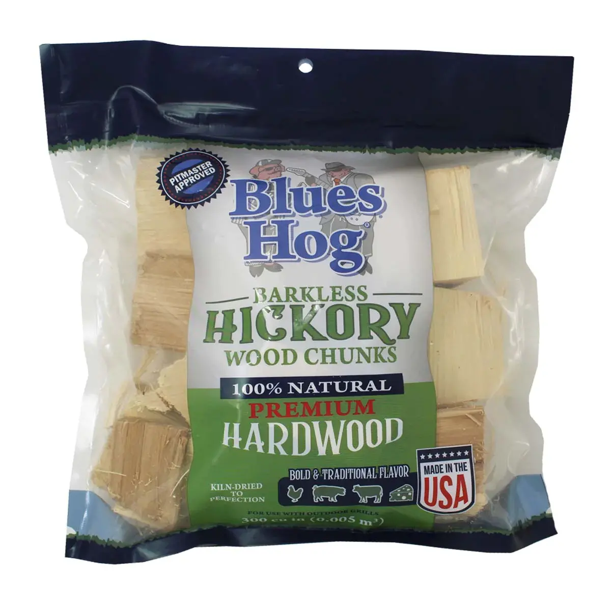 Blues Hog Barkless Hickory Wood Chunks (300Cu/In) 1