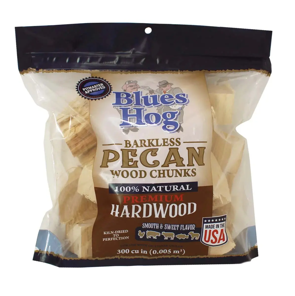 Blues Hog Barkless Pecan Wood Chunks (300Cu/In) 1