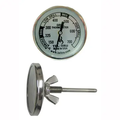 Tel-Tru Grill Thermometer Bq100, 1.75" Dial And 2.13" Stem 1